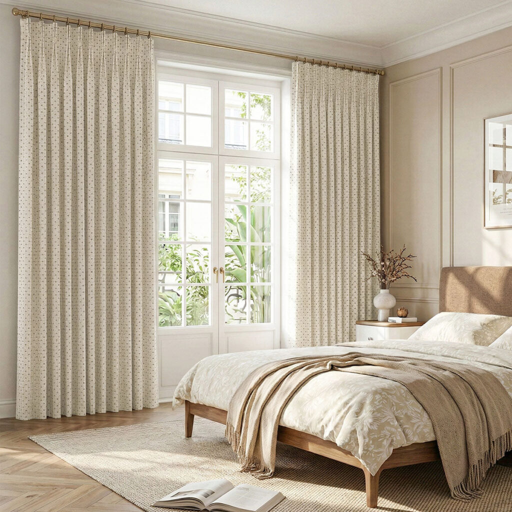 Cecile Wool Curtains Luxury Jacquard Custom Drapes for Living Room & Bedroom | Grey, Homerilla